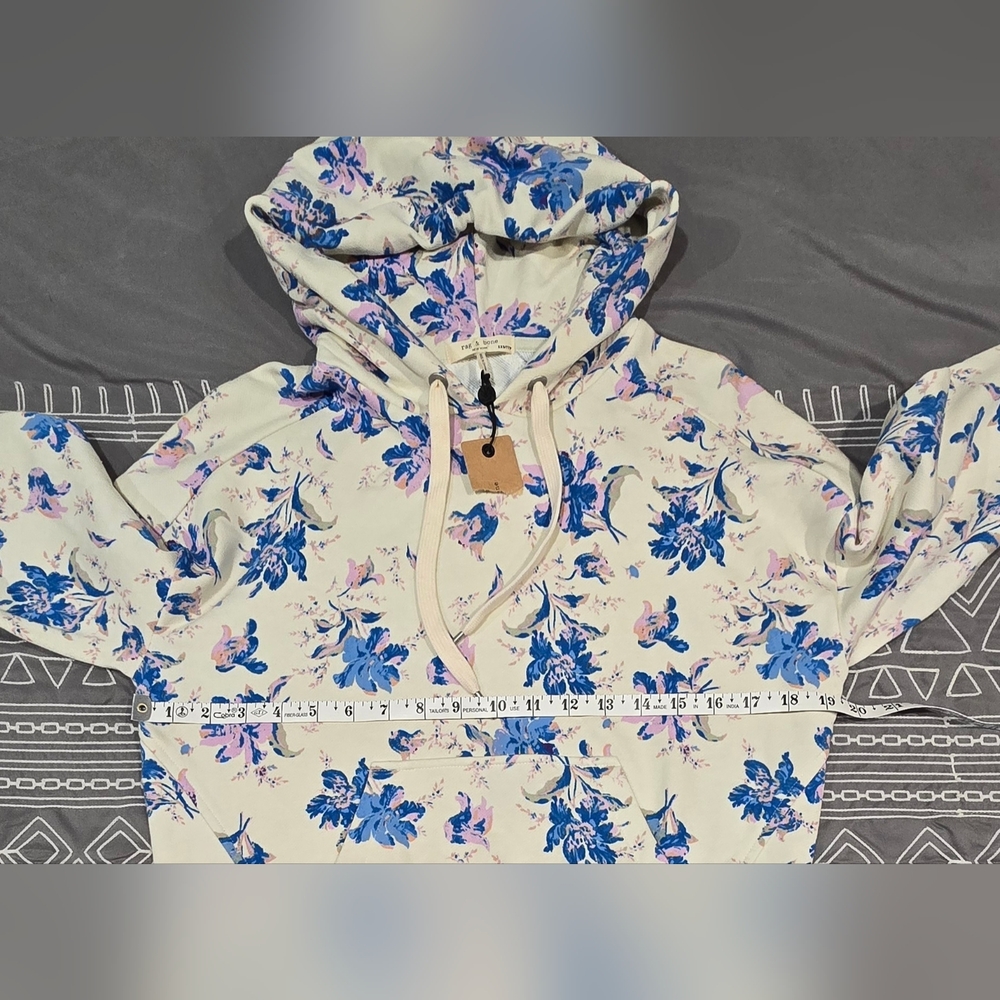 Rag & Bone City Floral Print Organic Cotton Hoodie Size XXS - Picture 4 of 6